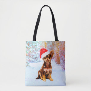 Lass es Schnee Weihnachtsfeiertag Chihuahua Hund Tasche