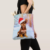 Lass es Schnee Weihnachtsfeiertag Chihuahua Hund Tasche (Von Nahem)