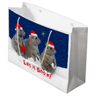 Lass es Schnee Weihnachtsgeschenk Tasche Große Geschenktüte