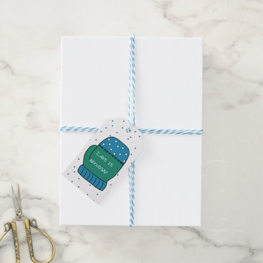 Lass es Schnee Weihnachtsgeschenke Tags Geschenkanhänger (Mit Garn)