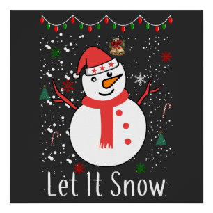 Lass es Schnee Weihnachtsschneefahrer Poster