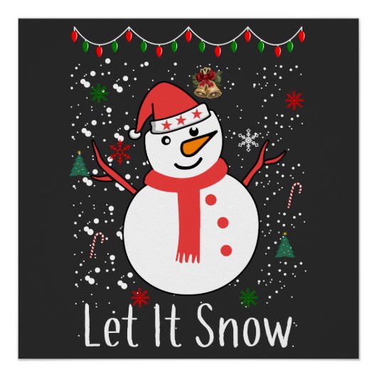 Lass es Schnee Weihnachtsschneefahrer Poster (Vorderseite)