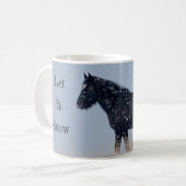Lass es Schnee Wild Mustang Weihnachten Kaffeetasse (Vorderseite Links)