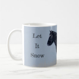 Lass es Schnee Wild Mustang Weihnachten Kaffeetasse