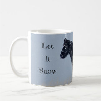 Lass es Schnee Wild Mustang Weihnachten Kaffeetasse