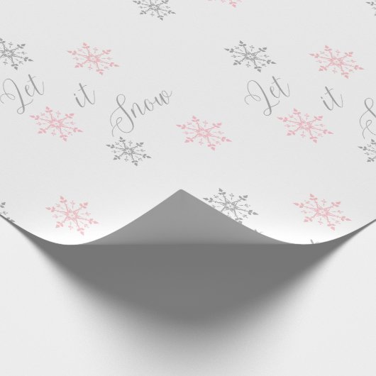 Lass es Schneeflocken Weihnachtsgeschenk Geschenkpapier (Ecke)