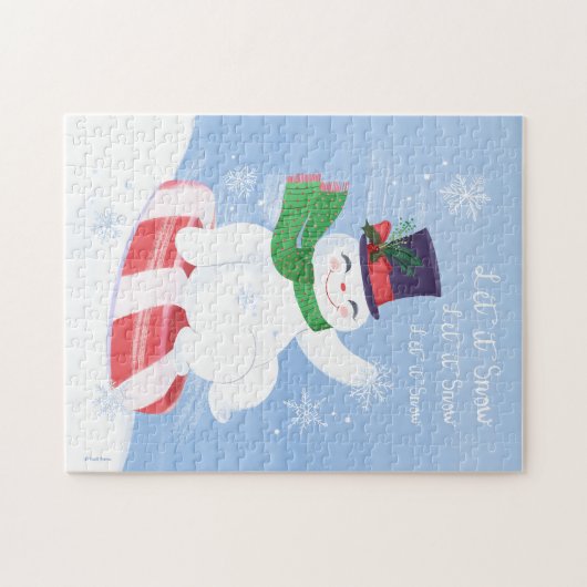 Lass es Schneemann und Peppermint schneien Puzzle (Horizontal)