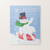 Lass es Schneemann und Peppermint schneien Puzzle (Vertikal)