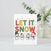 Lass es Schneemmen Postkarte (Stehend Vorderseite)