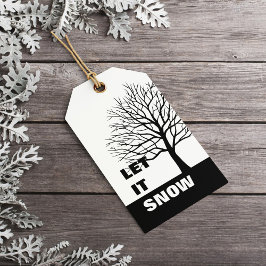 Lass es schneien | Christmas Minimalistisch Clean Geschenkanhänger