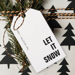 Lass es schneien | Christmas Minimalistisch Clean  Geschenkanhänger<br><div class="desc">Einfache,  stilvolle "Let it snow" Geschenketiketten in einfarbigem Schwarz und Weiß mit einer modernen,  minimalistischen Blocktypografie in Schwarz,  die leicht mit Ihrem eigenen Gruß,  Familiennamen & Jahr für diese angesagte festliche Saison personalisiert werden können! #letitsnow #minimalist #gifttags #christststliche</div>