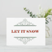 Lass es schneien feiertagskarte (Stehend Vorderseite)