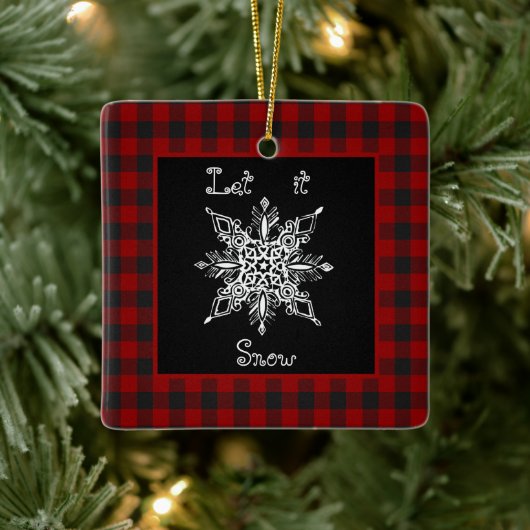 Lass es schneien keramikornament (Baum)