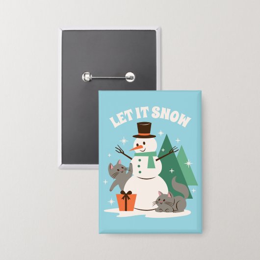 Lass es schneien Kitty Cheer Button (Vorderseite/Rückseite)