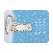 'Lass es schneien' niedlicher Schneeleoparden Weih Magnet (Horizontal)