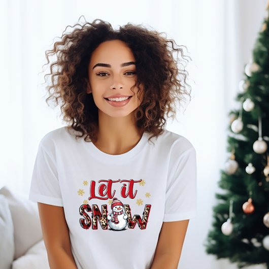 Lass es schneien" Niedlicher Schneemann Frauen-T - T-Shirt