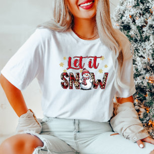 Lass es schneien" Niedlicher Schneemann Frauen-T - T-Shirt