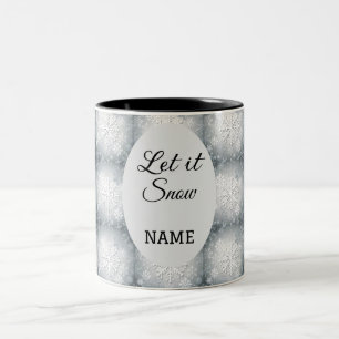 Lass es schneien: Personalisierter Winter Zweifarbige Tasse
