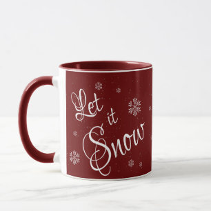 Lass es schneien Rot Weiß Süße Schneeflocke Weihna Tasse