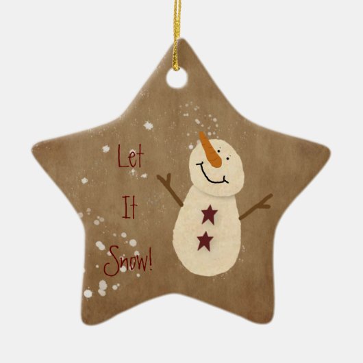 Lass-es-schneien-Schmuck Keramikornament (Vorne)
