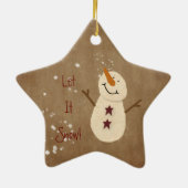 Lass-es-schneien-Schmuck Keramikornament (Hinten)