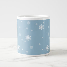 Lass es schneien, Schneeflocken Muster auf blau, W Jumbo-Tasse