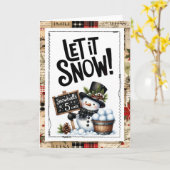 Lass es schneien Schneemann Weihnachten Karte (Gelbe Blume)