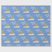 Lass es schneien | Schöne blaue Weihnachten Geschenkpapier (Flach)