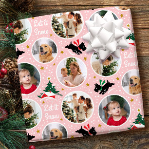 Lass es schneien Scottie Hund Spaß Foto Rosa Weihn Geschenkpapier