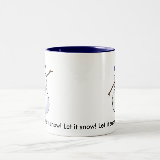 Lass es schneien! Snowman Zweifarbige Tasse (Mittel)