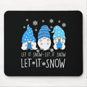 Lass es schneien Süße drei blaue Gnome passende Fa Mousepad