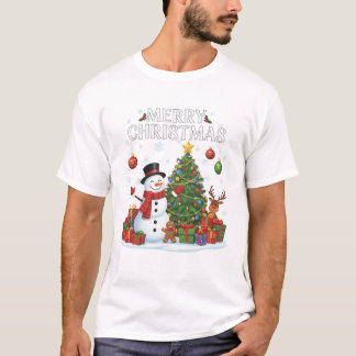 Lass-es-schneien Wasserfarbe Winterlandschaft-Typo T-Shirt