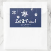 Lass es schneien, weiße Schneeflocke Rechteckiger Aufkleber (Tasche)