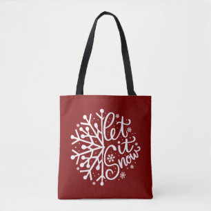 Lass es schneien Winter-Schneeflocke Urlaubszeit Tasche