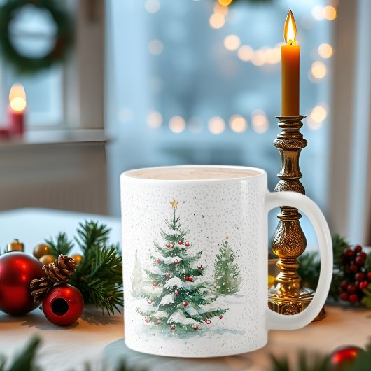 Lass es schneien Winterszene Frohe Weihnachten Kaffeetasse
