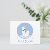 Lass es schneit! (Arctic Fox) Feiertagspostkarte (Stehend Vorderseite)