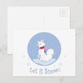 Lass es schneit! (Arctic Fox) Feiertagspostkarte (Vorne/Hinten)