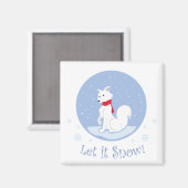 Lass es schneit! (Arctic Fox) Magnet (Vorderseite/Rückseite)