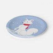 Lass es schneit! (Arctic Fox) Pappteller (Schrägansicht)