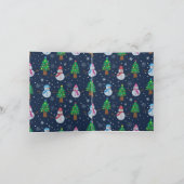 Lass es schneit blauer Schneemann Weihnachts-Party Einladung (Innenseite)