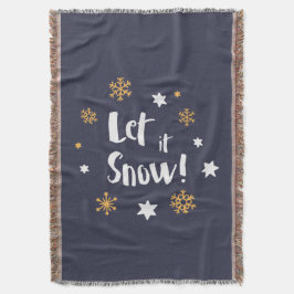 "Lass es schneit!" Calligrafie Christmas Blue Decke