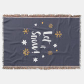 "Lass es schneit!" Calligrafie Christmas Blue Decke (Vorderseite)