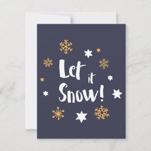 "Lass es schneit!" Calligrafie Christmas Blue Feiertagskarte
