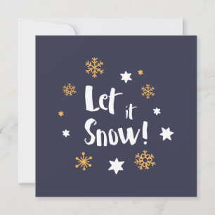 "Lass es schneit!" Calligrafie Christmas Blue Feiertagskarte