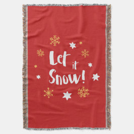 "Lass es schneit!" Calligrafie Christmas Red Decke