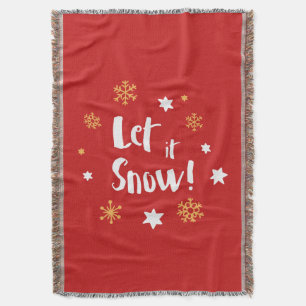 "Lass es schneit!" Calligrafie Christmas Red Decke