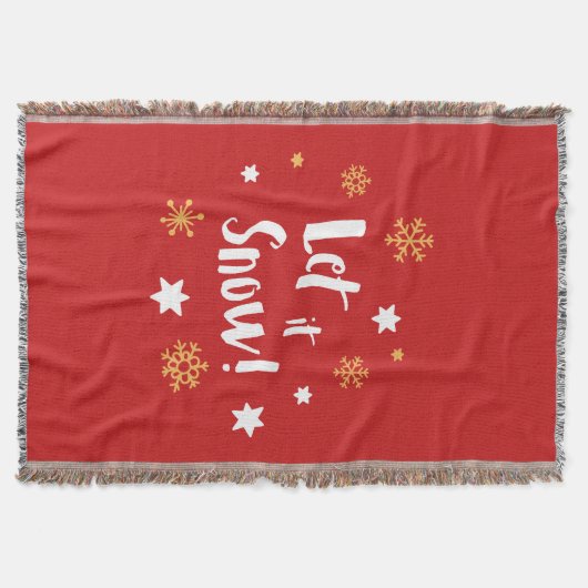 "Lass es schneit!" Calligrafie Christmas Red Decke (Vorderseite)