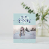 Lass es schneit! Foto Feiertagspostkarte (Stehend Vorderseite)