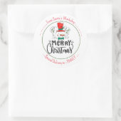 Lass es schneit. Happy Snowman Face Runder Aufkleber (Tasche)