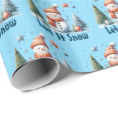 Lass es schneit, Holiday Snowman Geschenkpapier (Rolleneckpunkt)